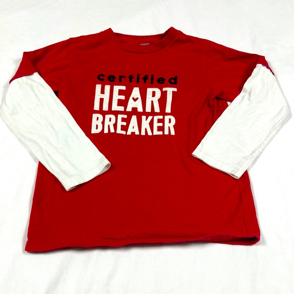 Gymboree Red & White "Certified Heart Breaker" Layered-Look Long Sleeve Tee